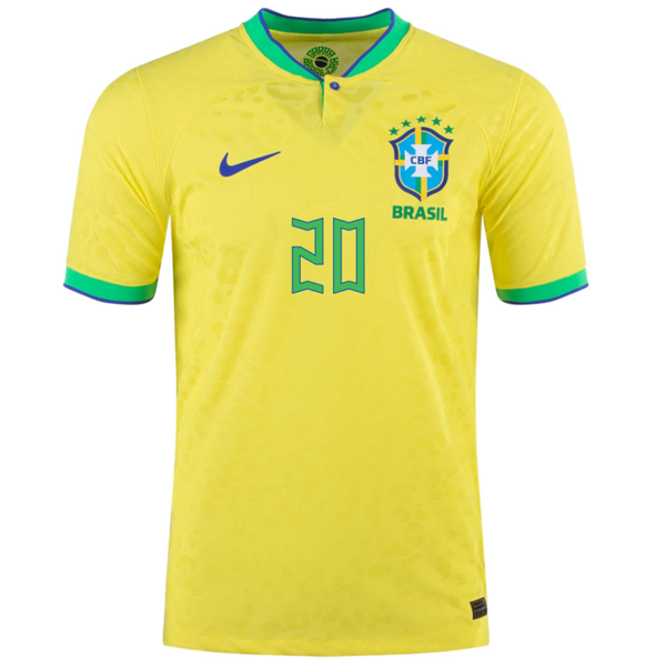 Nike Brazil Authentic Vini Jr. Match Home Jersey 22/23 (Dynamic Yellow/Paramount Blue)