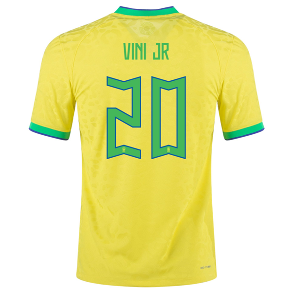 Nike Brazil Authentic Vini Jr. Match Home Jersey 22/23 (Dynamic Yellow/Paramount Blue)