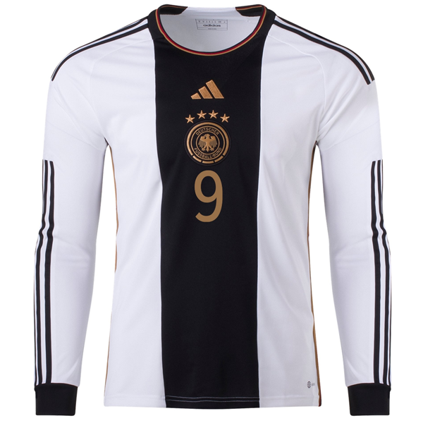 adidas Germany Timo Werner Home Long Sleeve Jersey 22/23 (White/Black)