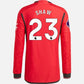 Adidas Man's Luke Shaw Manchester United 23/24 Authentic Long Sleeve Home Jersey