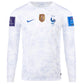 Nike France Away Long Sleeve Jersey 22/23 w/ World Cup 2022 Patches (White/Game Royal)