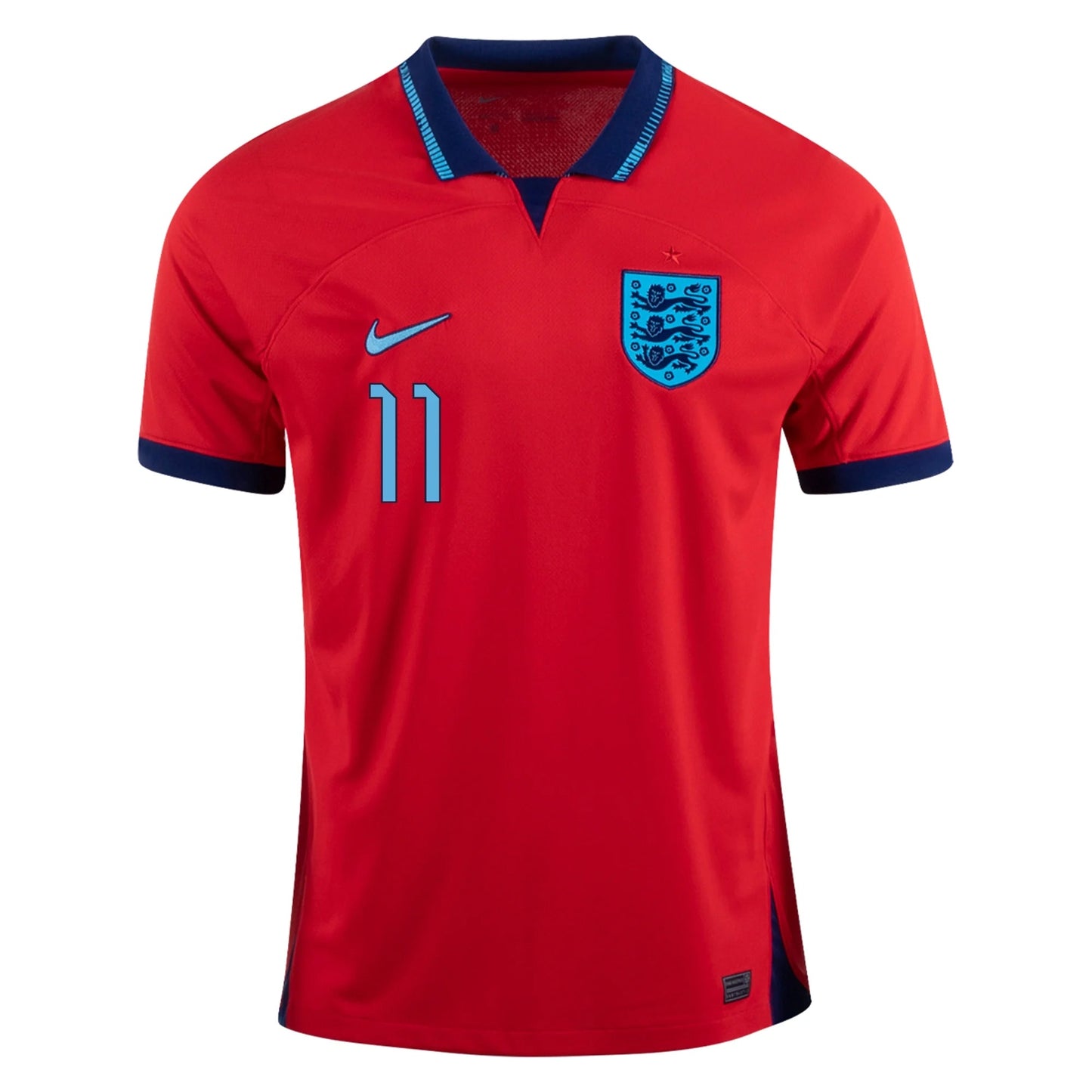 Nike England Marcus Rashford Away Jersey 22/23 (Challenge Red/Blue Void)