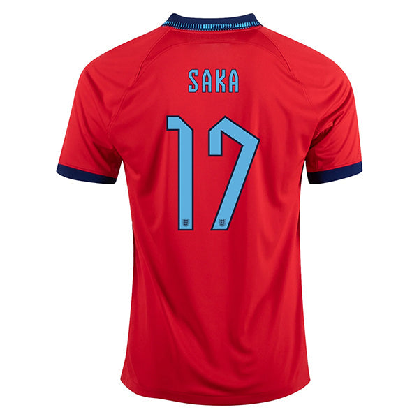 Nike England Bukayo Saka Away Jersey 22/23 (Challenge Red/Blue Void)