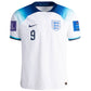 Nike England Authentic Match Harry Kane Home Jersey 22/23 w/ World Cup 2022 Patches(White/Blue Fury/Blue Void)