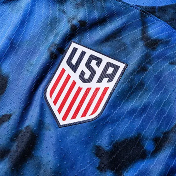 Nike United States Weston McKennie Authentic Match Away Jersey 22/23 w/ World Cup 2022 Patches (Bright Blue/White)