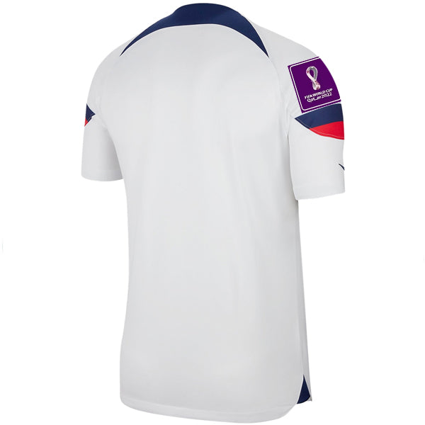 Nike United States Authentic Match Home Jersey 22/23 w/ World Cup 2022 Patches (White/Loyal Blue)