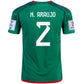 Adidas Mexico Nestor Araujo Home Jersey w/ World Cup 2022 Patches 22/23 (Vivid Green)