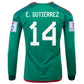 adidas Mexico Erick Gutiérrez Home Long Sleeve Jersey 22/23 w/ World Cup Patches (Vivid Green)