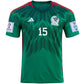 Adidas Mexico Hector Moreno Home Jersey w/ World Cup 2022 Patches 22/23 (Vivid Green)