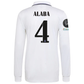 adidas Real Madrid Home David Alaba Long Sleeve Jersey w/ Champions League Patches 22/23 (White)