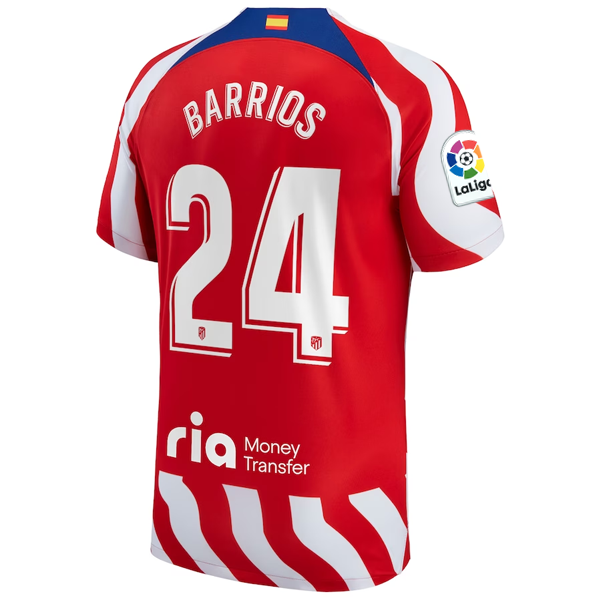 Nike Atletico Madrid Pablo Barrios Home Jersey w/ La Liga Patch 22/23 (White/Red/Deep Royal Blue)