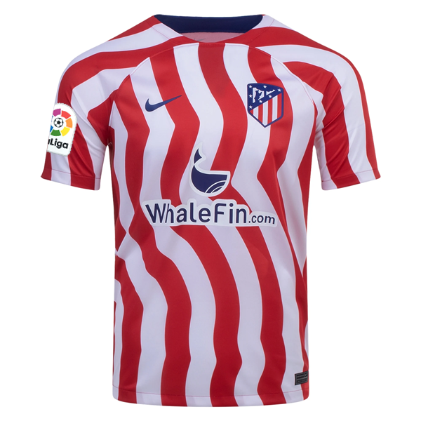 Nike Atletico Madrid Memphis Depay Home Jersey w/ La Liga Patch 22/23 (White/Red/Deep Royal Blue)