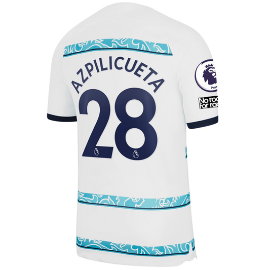 Nike Chelsea Azilicueta Away Jersey w/ EPL + Club World Cup Patches 22/23 (White/College Navy)