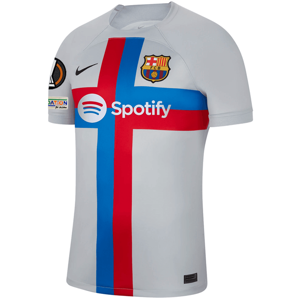 Nike Barcelona Pique Third Jersey w/ Europa League Patches 22/23 (Sky Grey/Black)