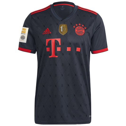 adidas Bayern Munich Third Jersey w/ Bundesliga +10 Times Winner Patches 22/23 (Night Grey)