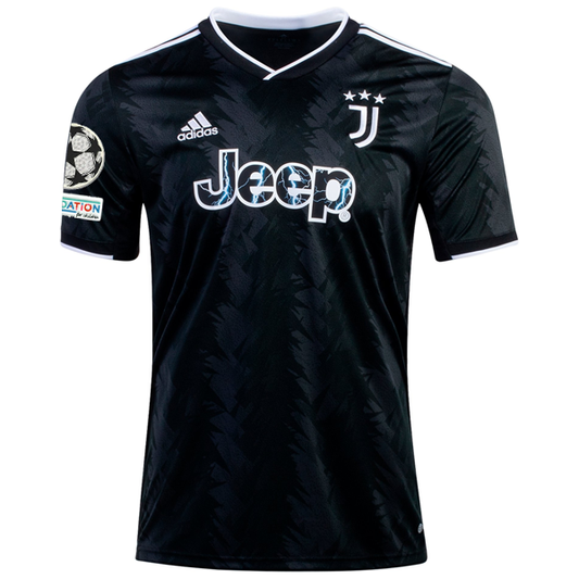 adidas Juventus Away Jersey w/ Champions League Patches 22/23 (Black/White/Carbon)