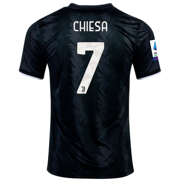 adidas Juventus Federico Chiesa Away Jersey w/ Serie A Patch 22/23 (Black/White/Carbon)
