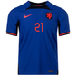 Nike Netherlands Frenkie De Jong Match Authentic Away Jersey 22/23 (Deep Royal/Habanero Red)