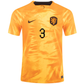 Nike Netherlands De Ligt Home Jersey 22/23 (Laser Orange/Black)