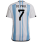 Adidas Argentina Rodrigo De Paul Home Jersey w/ Copa America Champion Patch 22/23 (White/Team Light Blue)