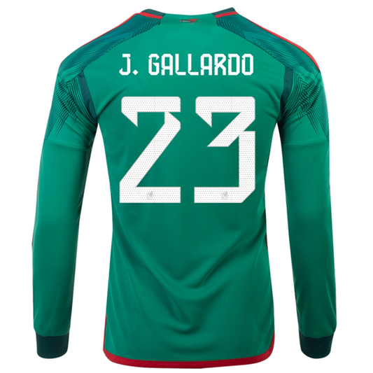 adidas Mexico Jesus Gallardo Home Long Sleeve Jersey 22/23 (Vivid Green)