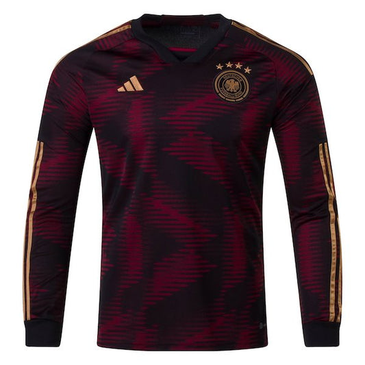 adidas Germany Away Long Sleeve Jersey 22/23 (Black/Burgundy)