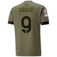 Puma AC Milan Oliver Giroud Third Jersey w/ Scudetto + Serie A Patch 22/23 (Dark Green Moss/Spring Moss)