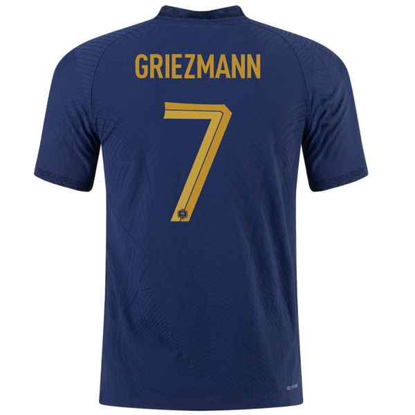 Nike France Authentic Match Antoine Griezmann Home Jersey w/ World Cup Champion Patch 22/23 (Midnight Navy/Metallic Gold)