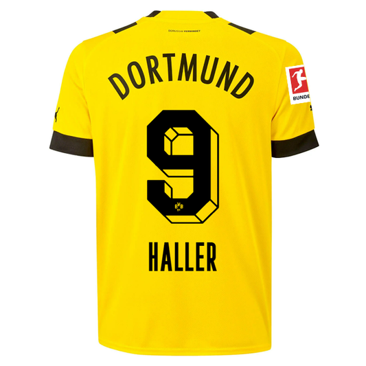 Puma BVB Dortmund Sebastian Haller Home Jersey w/ Bundesliga Patch 22/23 (Cyber Yellow/Black)