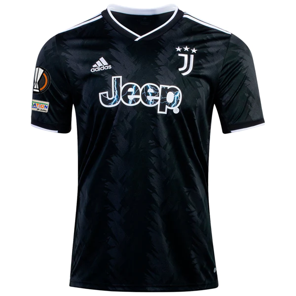 adidas Juventus Paul Pogba Away Jersey w/ Europa League Patches 22/23 (Black/White/Carbon)