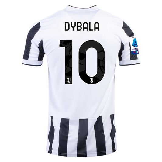 adidas Juventus Paulo Dybala Home Jersey w/ Serie A Patches 21/22 (White/Black)