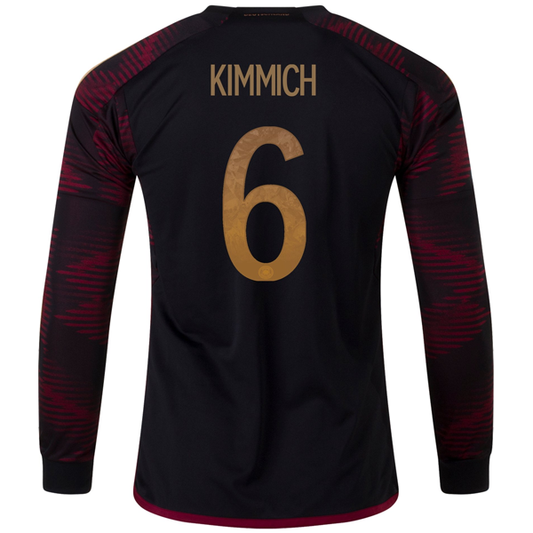 adidas Germany Joshua Kimmich Away Long Sleeve Jersey 22/23 (Black/Burgundy)