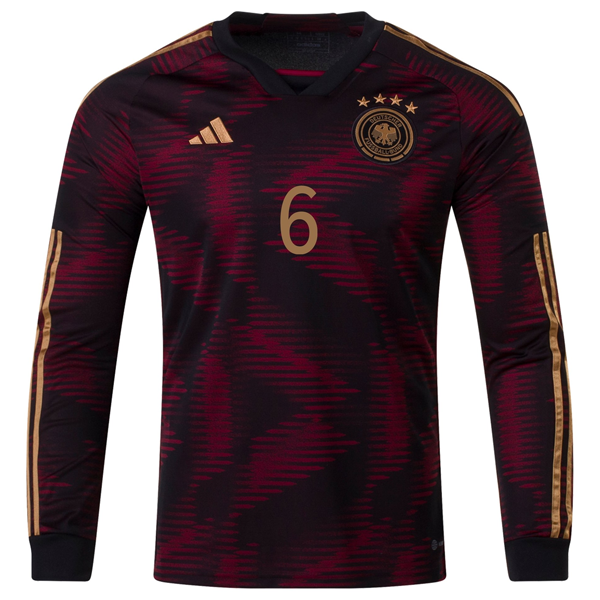 adidas Germany Joshua Kimmich Away Long Sleeve Jersey 22/23 (Black/Burgundy)
