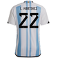 Adidas Argentina Lautaro Martinez Home Jersey w/ Copa America Champion Patch 22/23 (White/Team Light Blue)