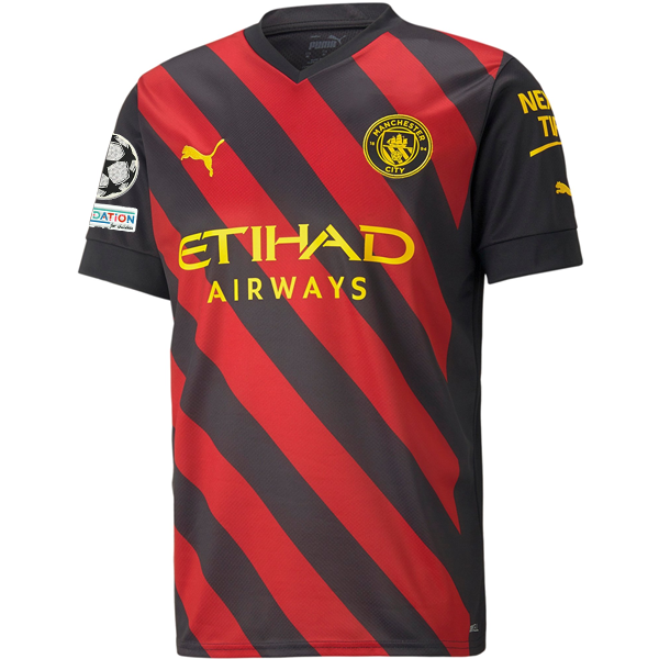 Puma Manchester City Ilkay Gundogan Away Jersey w/ Champions League Patches 22/23 (Puma Black/Tango Red)