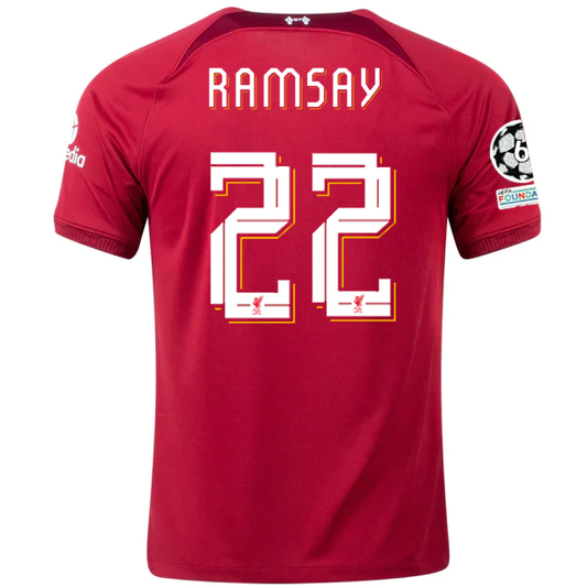 Nike Liverpool Calvin Ramsay Home Jersey w/ Champions League Patches 22/23 (Tough Red/Team Red)