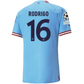 Puma Manchester City Authentic Rodrigo Home Jersey w/ Champions League Patches 22/23 (Team Light Blue/Intense Red)